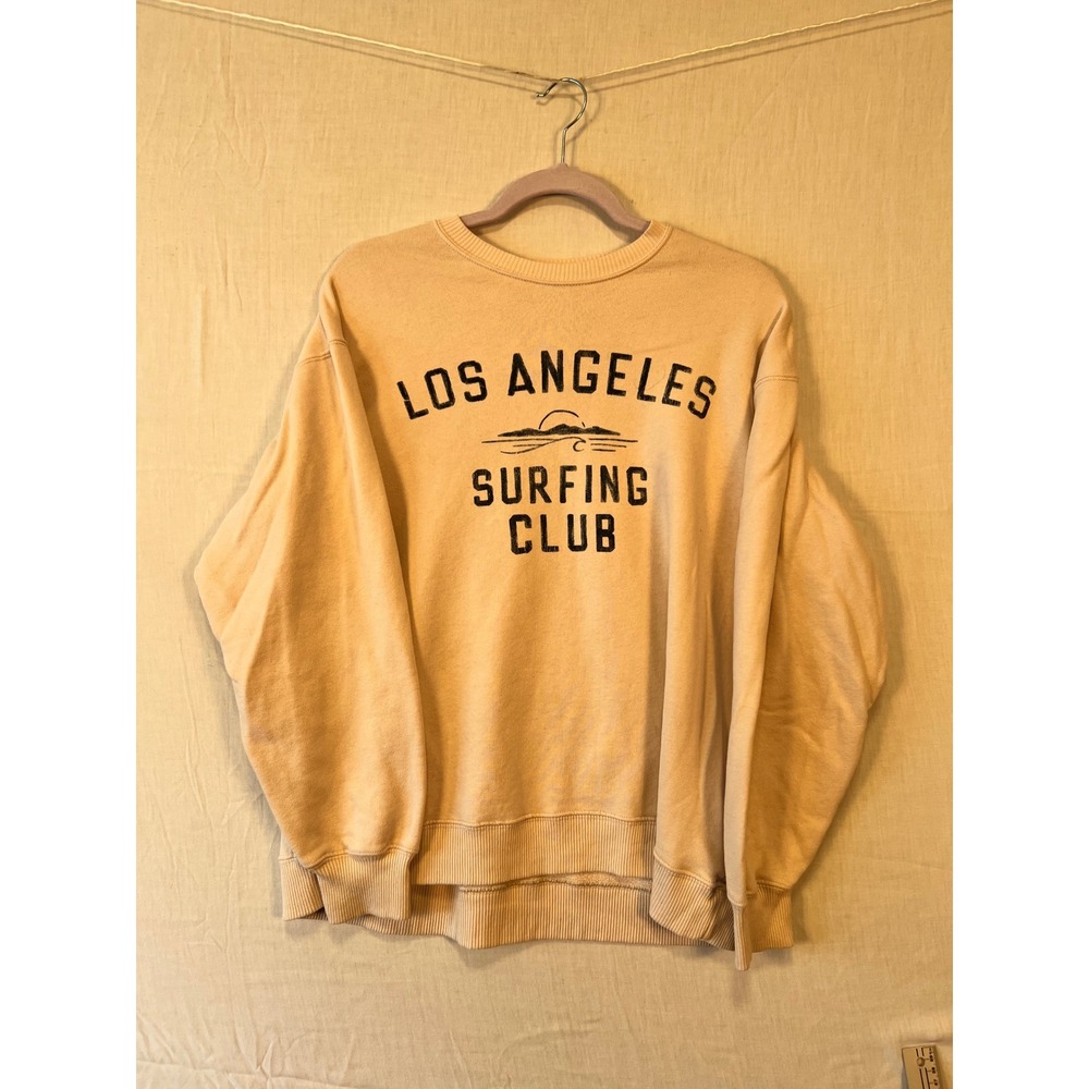 Hollister Los Angeles Surfing Club Graphic Crewneck Sweatshirt Cream XS